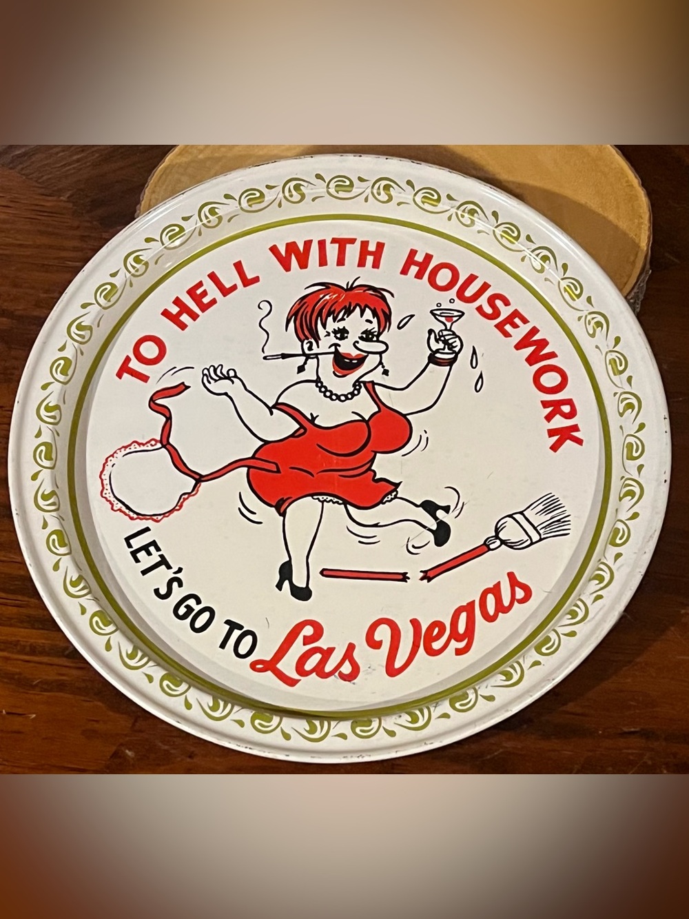 Vintage Las Vegas Comedy Serving Tray/ Decorative Plate 10 1/2”
